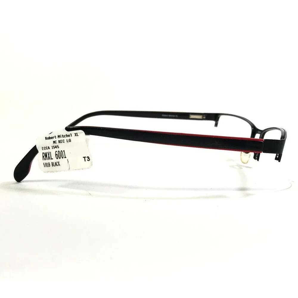 Robert Mitchel XL Eyeglasses Frames RMXL6001 BK Rectangular Half Rim 59-18-150